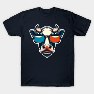 Cool cow wearing 3D glasses T-Shirt